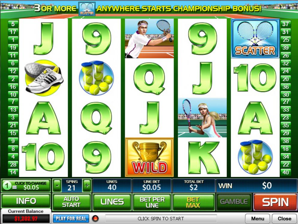 tennis slots for casino